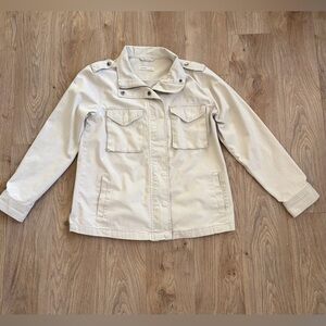 Sincerely Jules Lightweight Cream Utility Jacket Sz Small Cute! See below